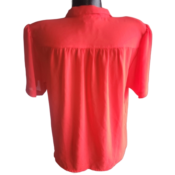 The Bay Vintage Red Short Sleeve Blouse Sz.16 - Picture 6 of 7